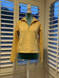 American Eagle Women Yellow Half Zip Fleece - M
