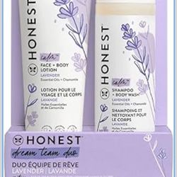 The Honest Company 2-in-1 Cleansing Shampoo and Body Wash Face Lotion Bundle, Gentle for Baby