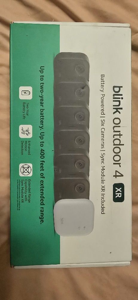 Blink
Outdoor 4 - Wireless Battery Operated Outdoor Security Camera System with 6 Cameras and Included Sync Module XR, Black