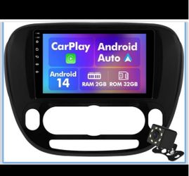 9” Double din radio for Kia Soul 2014-2019 Android 14 Car Radio for 2+32G Carplay Android