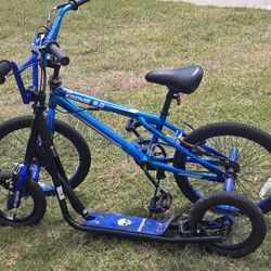 Kids BMX Bike and Mongoos Scooter
