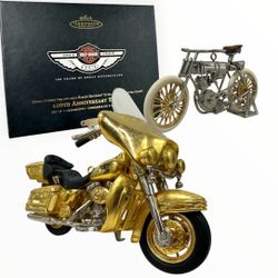 Hallmark Harley-Davidson 100th Anniversary Ornament Set 2003 Boxed Ltd Edition.