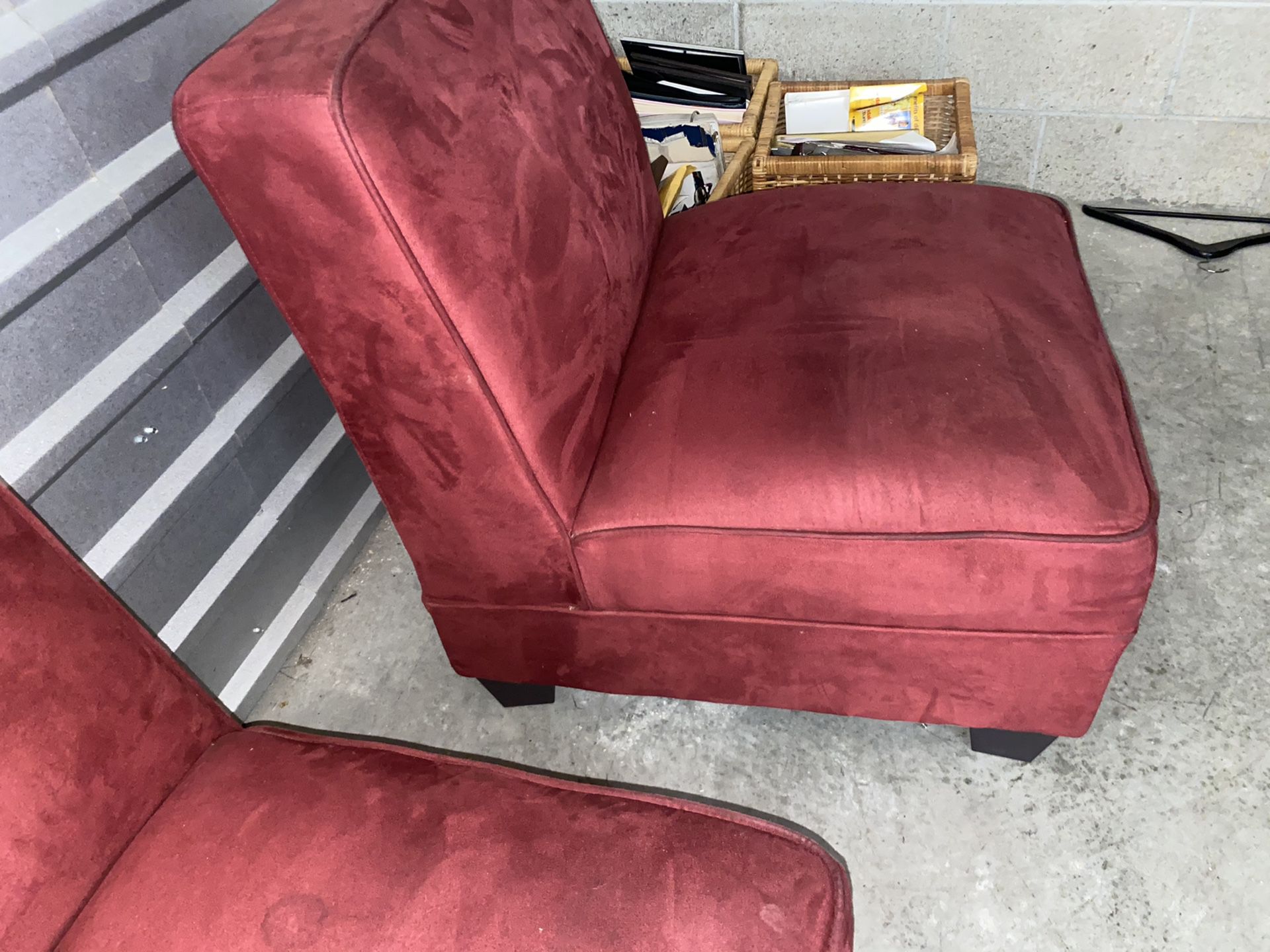 World Market Suede Red Chairs great condition!!