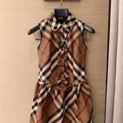 BURBERRY Cotton Plaid Slim Vest Dress