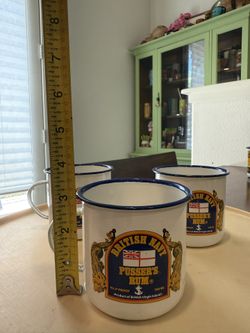 3 PUSSERS RUM MINI MUGS