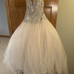 Elegant Beaded Strapless Gown allure couture c244