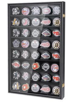 40 Hockey Puck Display Case, Puck Holder Wall Mount -Never Used- “Open Box”