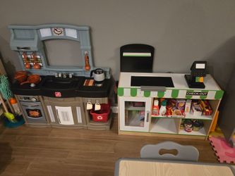 Pretend Play Kitchen and Checkout Stand