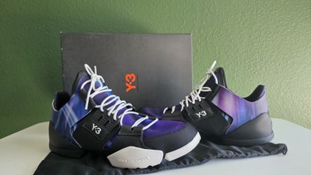 Y-3 Yohji Yamamoto KANJA Flat Sneakers Purple Neoprene Leather