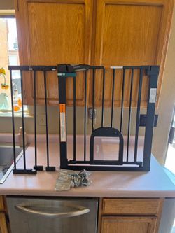 Baby gate with cat door