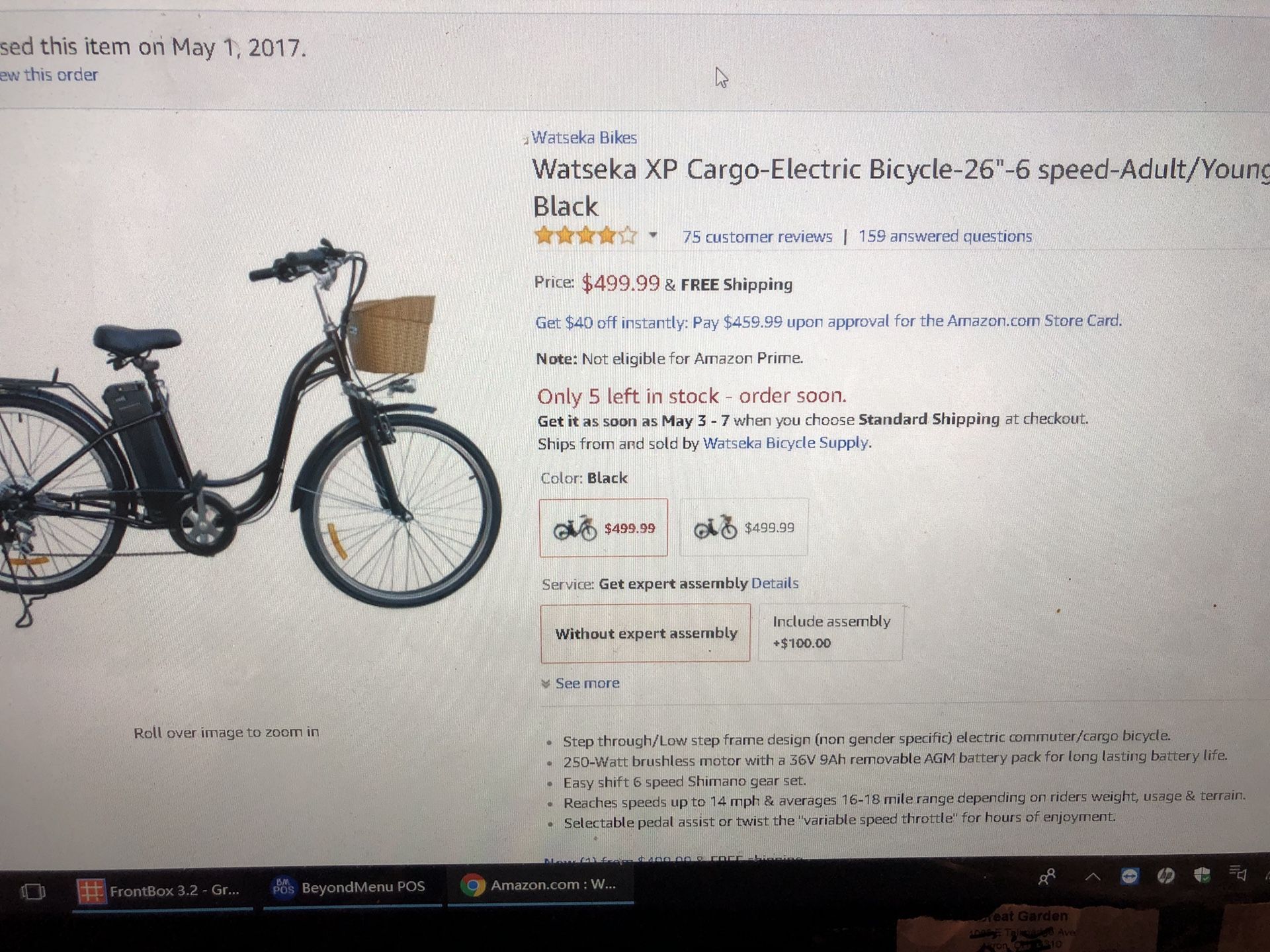 Electric Bicycle-26”-6 Speed