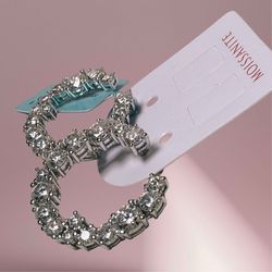 MOISSANITE 925 STERLING SILVER HOOP EARRINGS