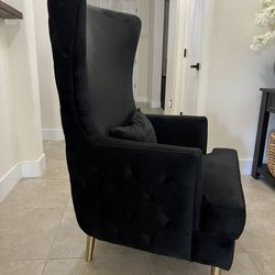 Velvet Black Accent Chair