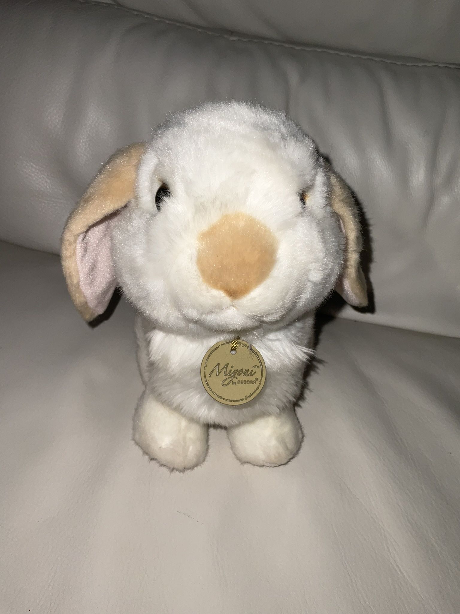 Miyoni by Aurora White American Soft Bunny Rabbit Stuffed Animal 10" Plush RARE