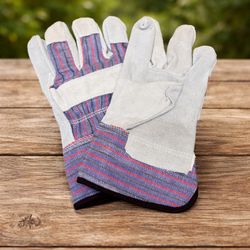 Leather Palm Safety Cuff Gloves
