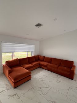 Kevin Charles Orange Sofa 7 Peice  50% Off Orginal Price 