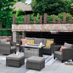 Brand New Patio Outdoor Furniture Set With Fire Pit 