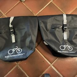 Lot Of 2 Rad Power Bikes Waterproof Pannier Bag Rear Rack Mount Nylon Polyester  Excellent condition!! Appears to be unused!!