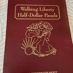 Walking Liberty Pannel Set Silver Half Dollars 90% Silver Coins And Stamp