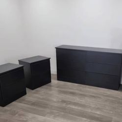 Dresser And 2 Nightstands - Cómoda Y 2 Mesitas De Noche 