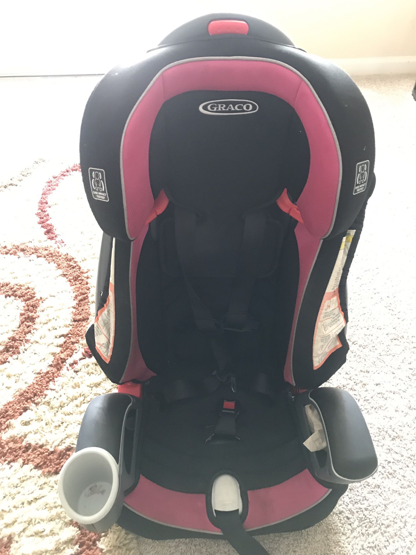 3 in 1 Graco Pink and Black Car Seat