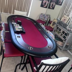 Poker Table W/10 Chairs