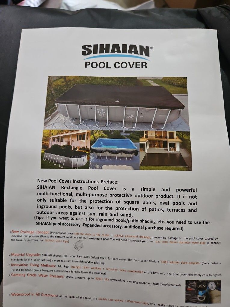 Pool Cover with Side Storage for Oval and Rectangular