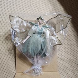 Avon Enchanted Fairy Christmas Ornament Green Gold Glitter VTG 2000 / *New in Box