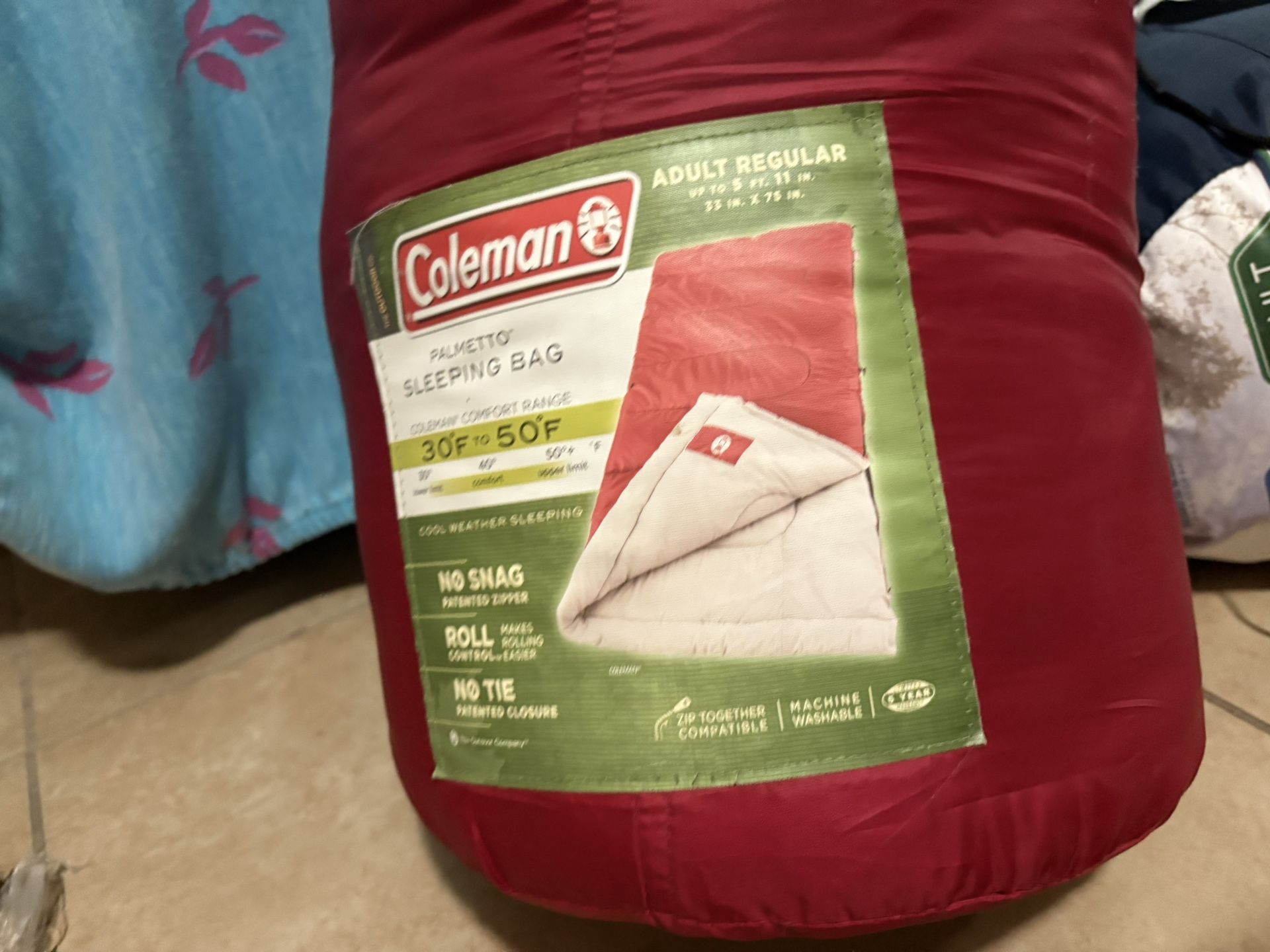 Coleman And Northwest Sleeping Bag Red And Blue