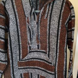 MEXICAN Hoody Poncho Beach Style-size medium