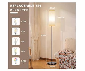 FRIDEKO HOME Floor Lamp, 9W 800LM Color Changing Smart Lamp with Music Sync, App & Remote Control, Adjustable Brightness & Color Temperature Standing 