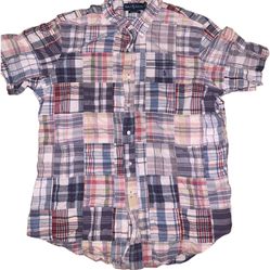 Polo Ralph Lauren Patchwork Plaid Button Down Shirt Size Mens Large 