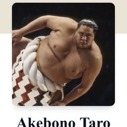 Sumo wrestler, Akebono Taro Hand  Signed Plate.
