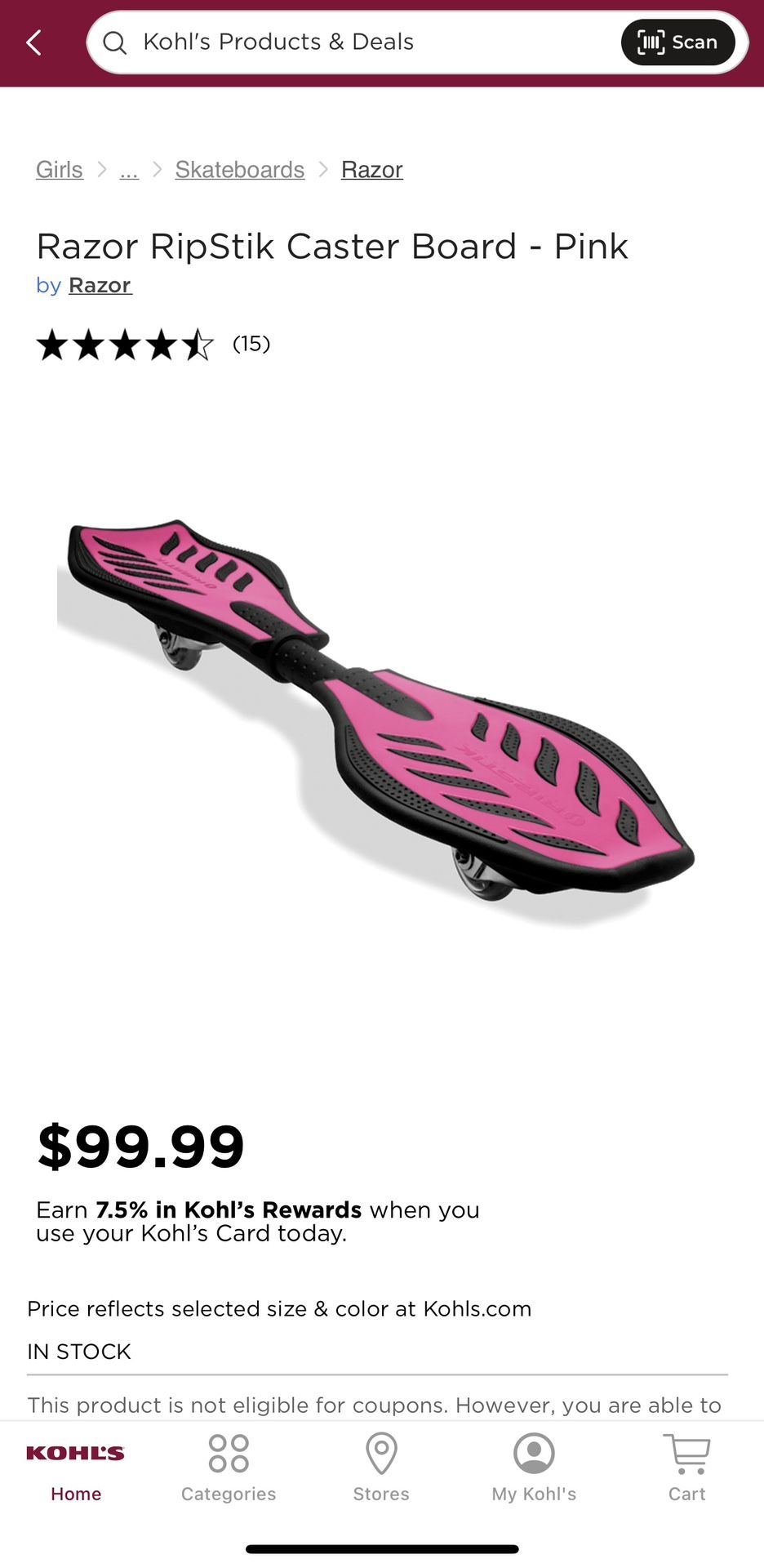 Large Pink And Black RipStik