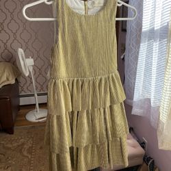 Girls Holiday Dresses Size 7-8 Youth  One Gold And One Purple 