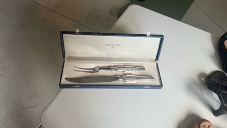 Vintage Gero Zilvium Silver-Plated Carving Set w/ Box – Knife & Fork