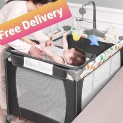 New in box Foldable baby bassinet crib pack and play NUEVA CUNA plegable moises para bebe 