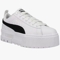 PUMA Kids Girls Mayze Platform Sneakers Shoes - White