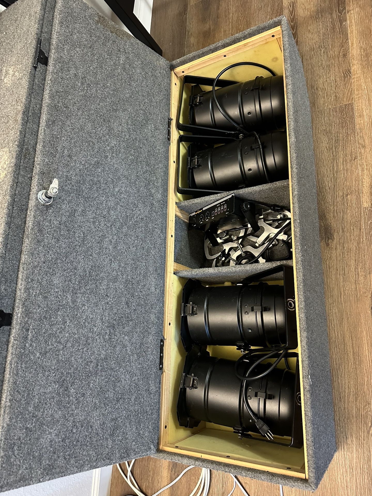 DJ lights, Fog machine And Travel Case