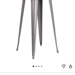 24" Round Blue Metal Indoor-outdoor Bar Height Table