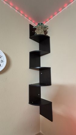 Corner Shelf Wall Mount, 5-Tier Floating Corner Bookshelf, Plant Shelf for Bedroom, Living Room