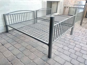 Heavy Duty Grey Metal Full Size Platform Bed Frames Two Available $80 Each