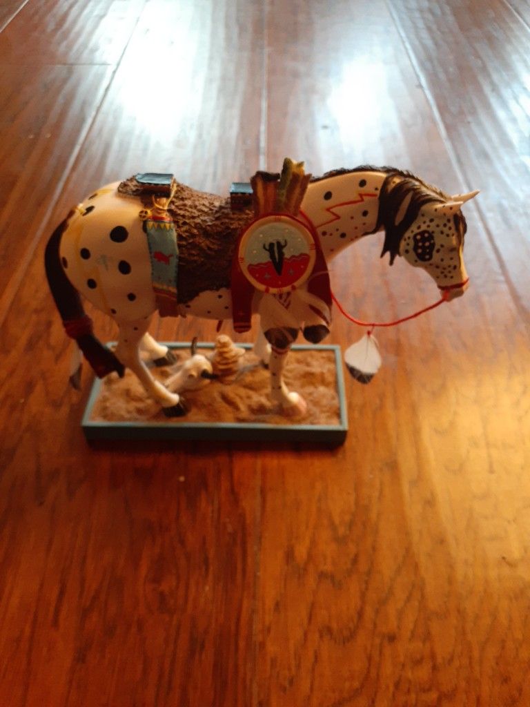 EXQUISITE THE TRAIL OF PAINTED PONIES #1452 7" WAR PONY Sculpture.
