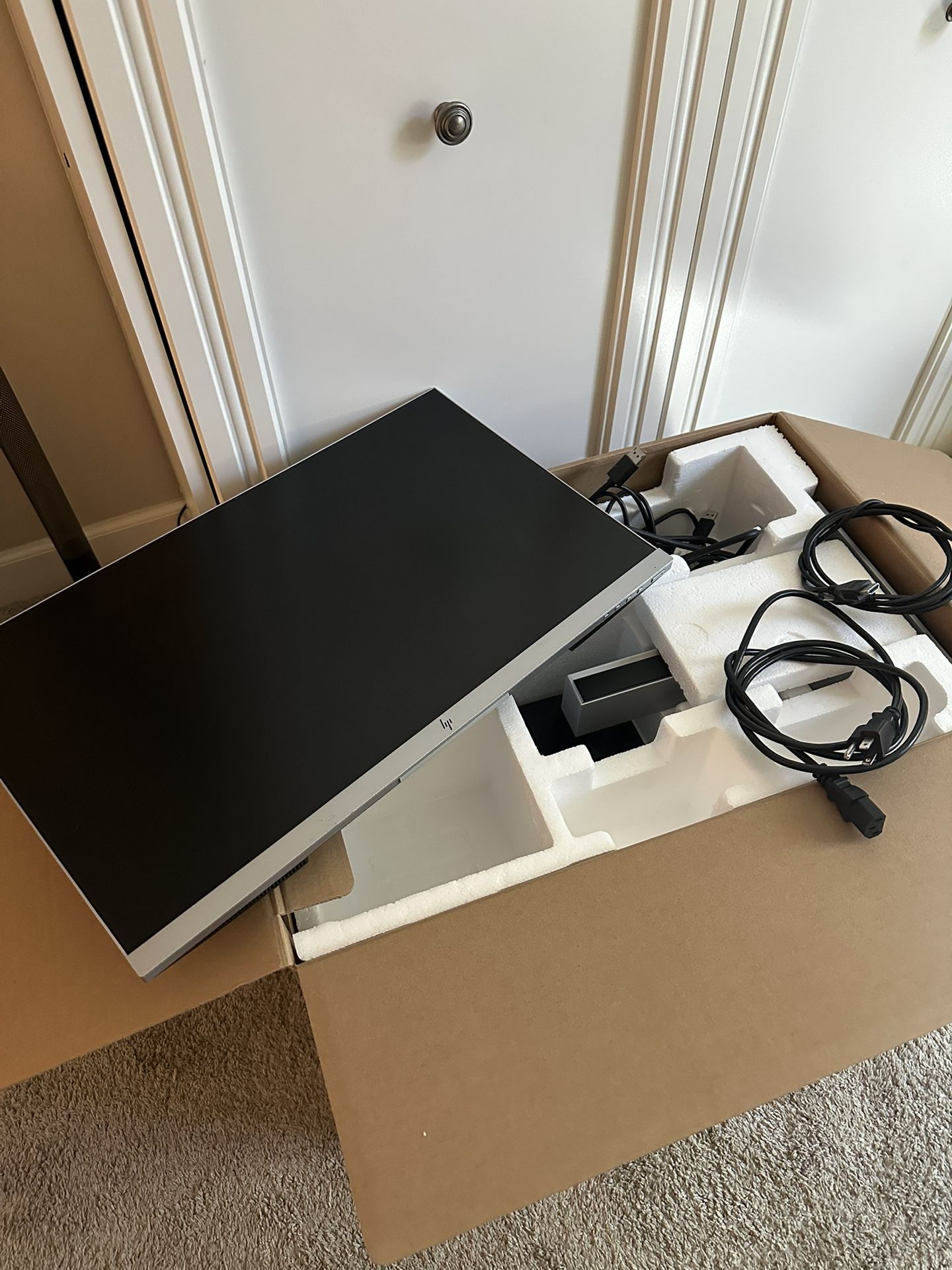 Two HP EliteDisplay E243 23.8 Inch IPS LED Backlit Monitor Silver