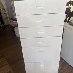White 6-Drawer Plastic Storage Tower