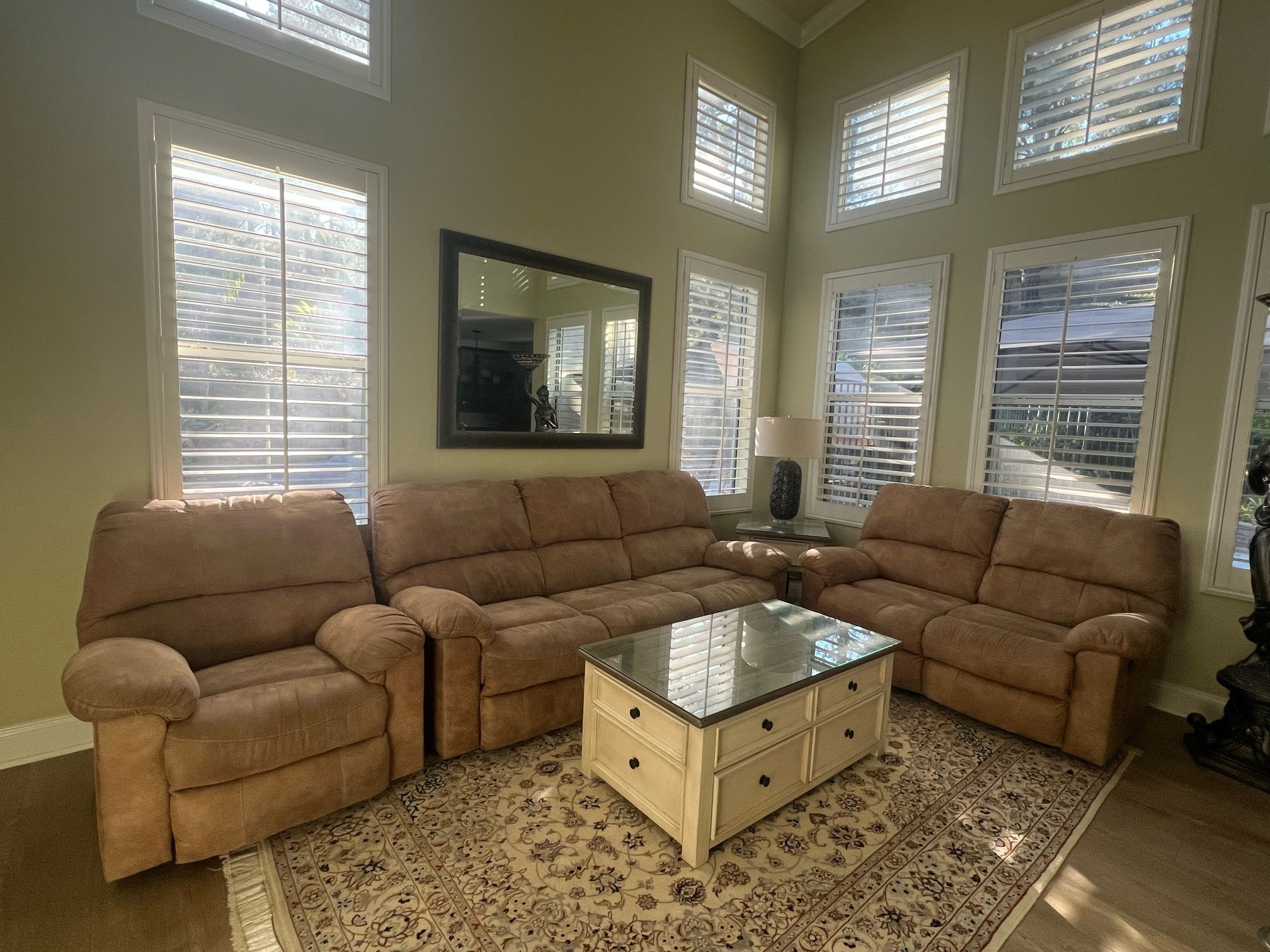 Sofa, Love Seat And A Chair, Table, The End Table