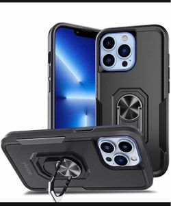 Phone Case Compatible iPhone 13 Pro Max 6.7" with Built-in 360°Rotate Ring Kickstand Fit Magnetic Car Mount Shockproof Armor Style Protection Case,