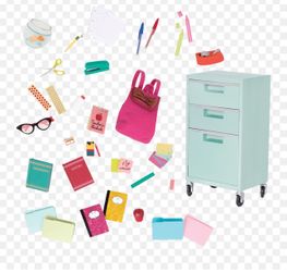American girl- File Cabinet And School supplies
