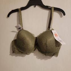 Dark Green Lace Comfortable Push Up Bra New