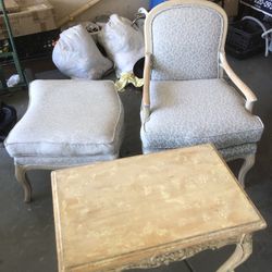 Chair, Ottoman And End Table
